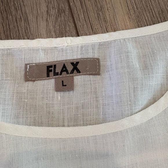 Flax Women's Cream Sleeveless Tank Top - Picture 2 of 2